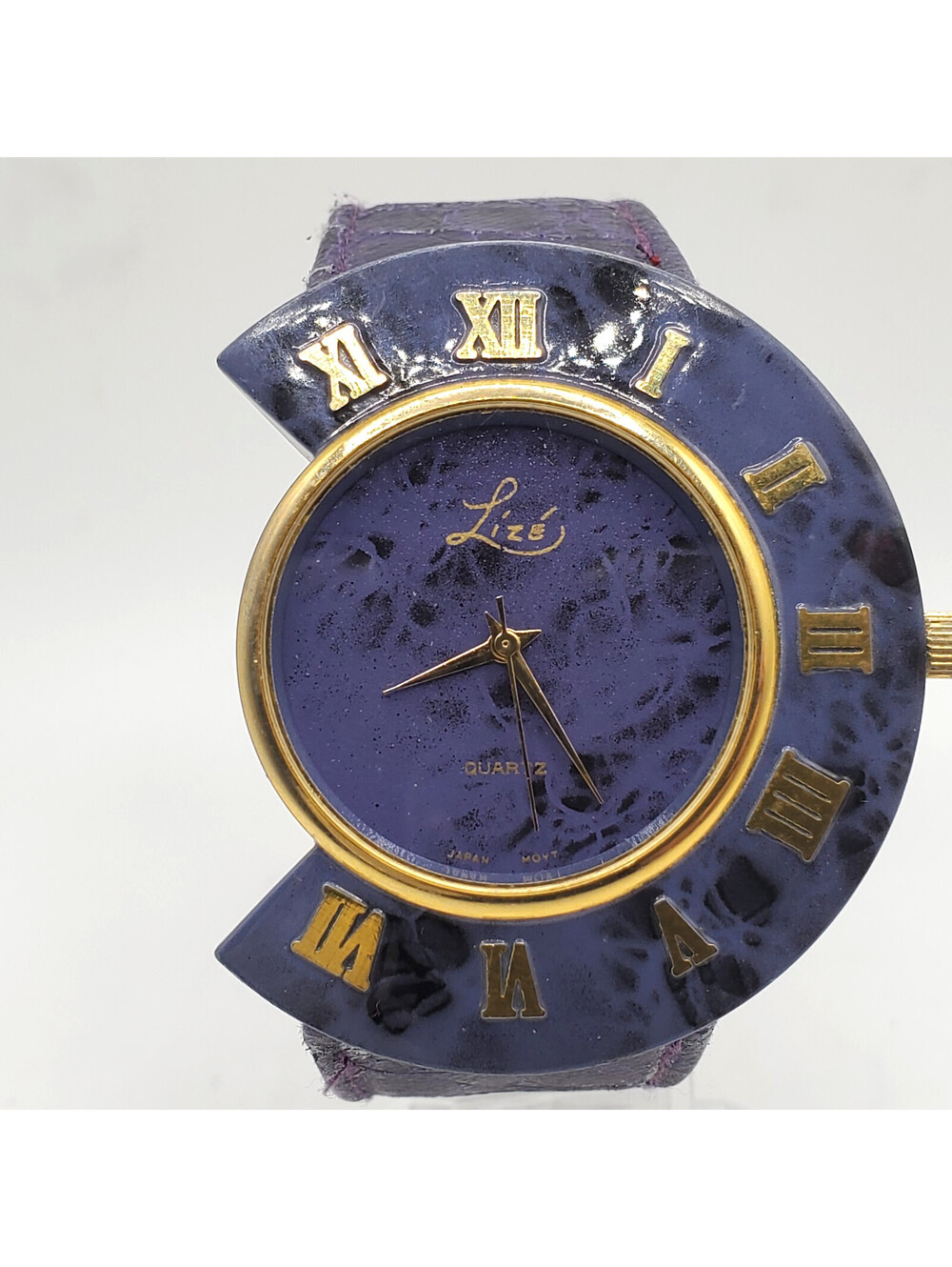 Lize Purple Roman Numerals Bezel Quartz Watch Womens 41mm - 49mm New Battery